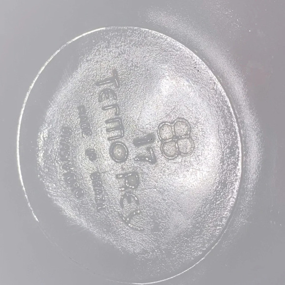 Vintage Termo-Rey Milk  Glass Dinner Plates W Blue Floral Pattern x2 - Picture 5 of 9